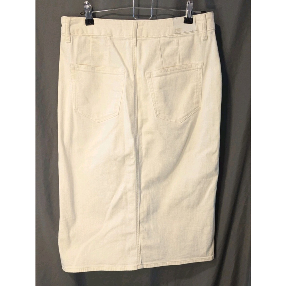 Paige Meadow Utility Midi Skirt Ercu Denim Woman's Size 28 - Picture 7 of 10